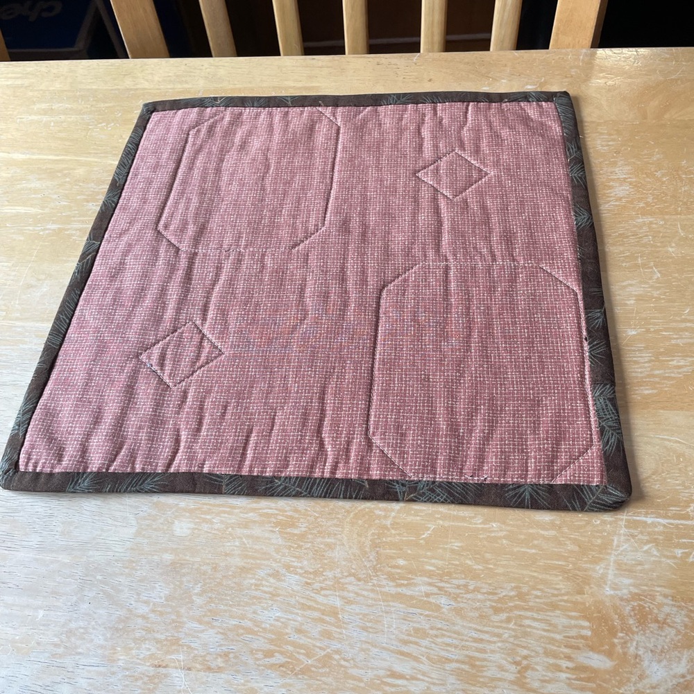Handmade Patchwork Table Topper - Red and Blue Plaid - Picture 2 of 2